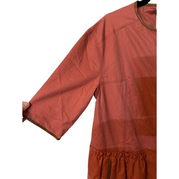 NWOT TIBI CORAL COTTON BLEND LEATHER TRIM BUTTON UP JACKET - Picture 7 of 12